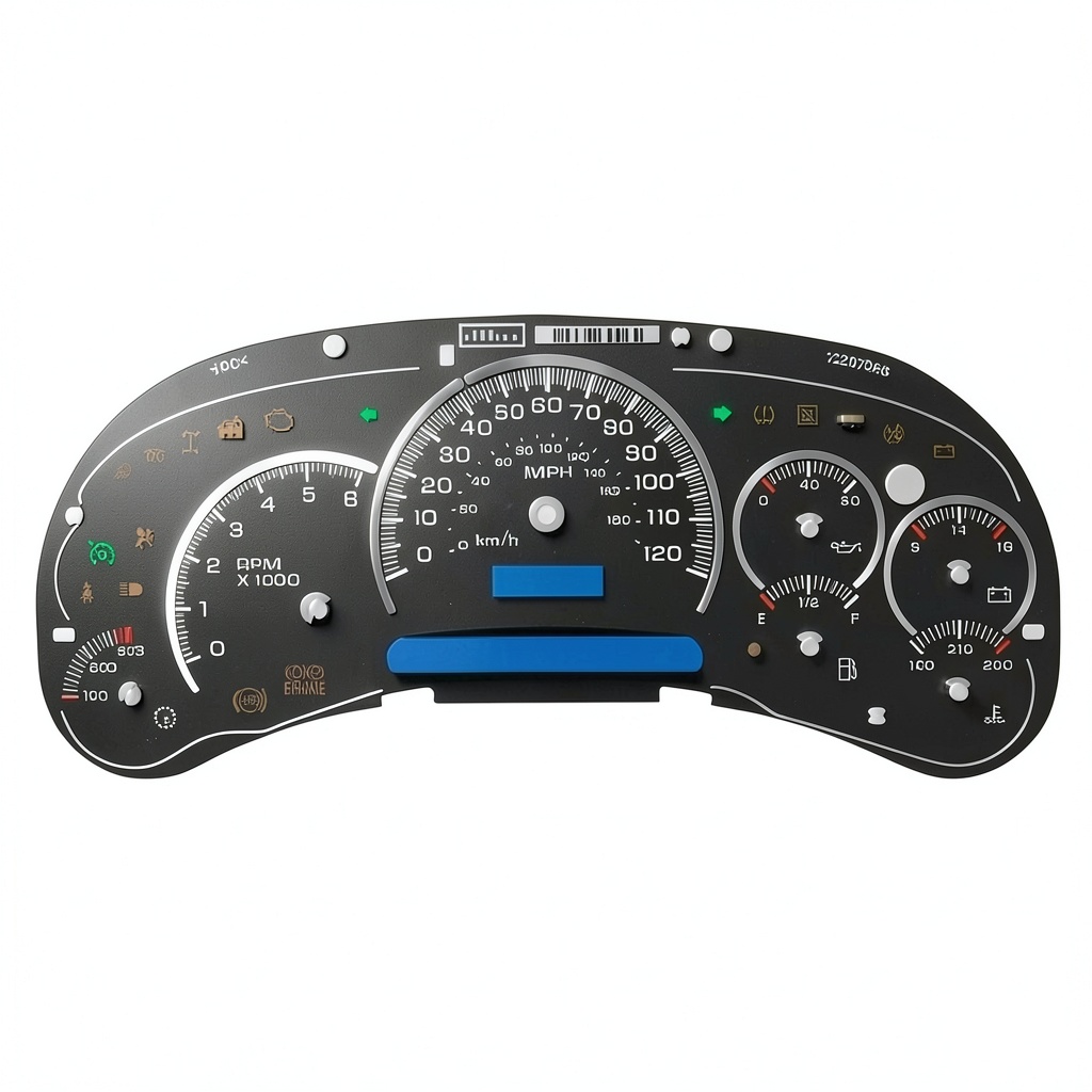 'GM Black LED Transmission Gauge Face Overlay'