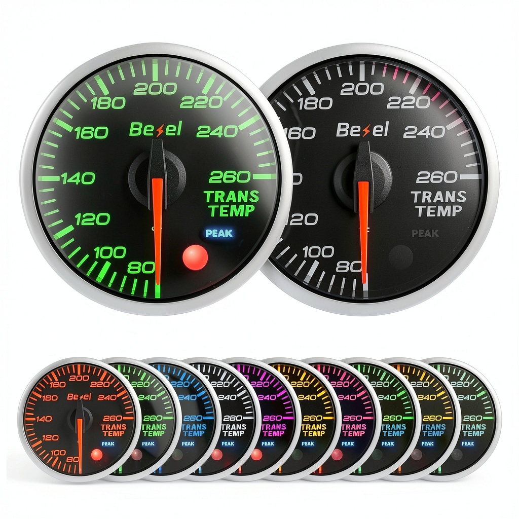 Transmission temperature gauge installed in a vehicle dashboard