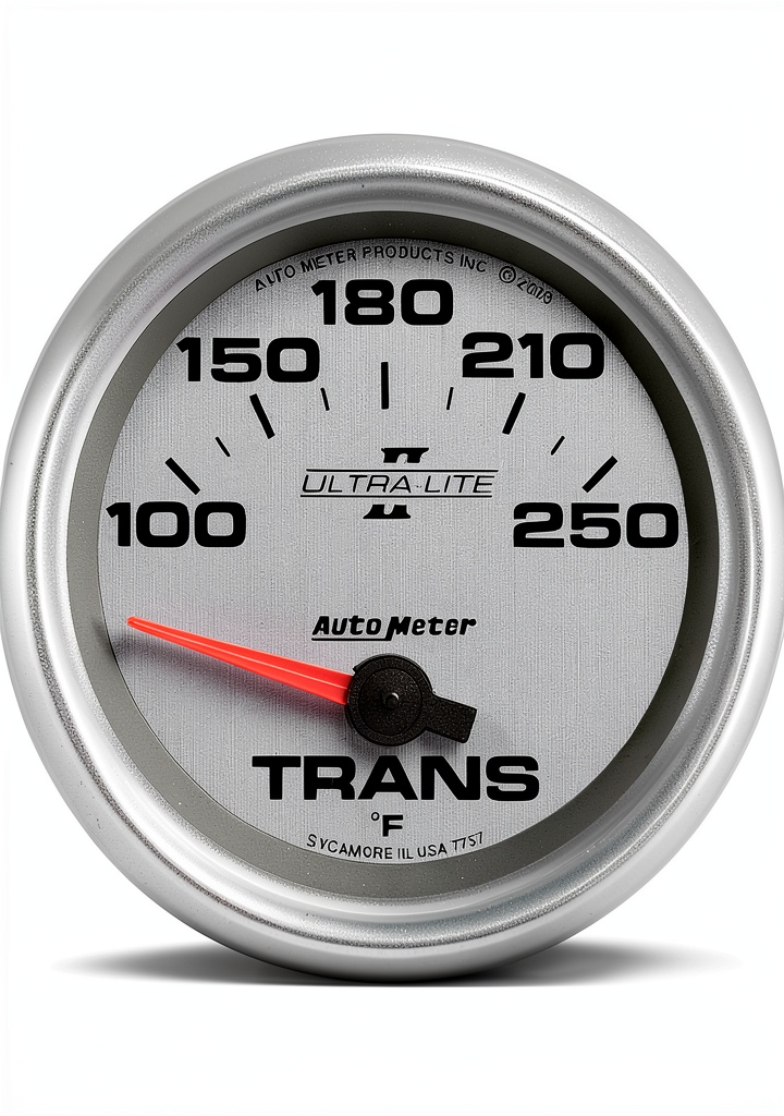 Auto Meter transmission gauge installed in a race car engine bay
