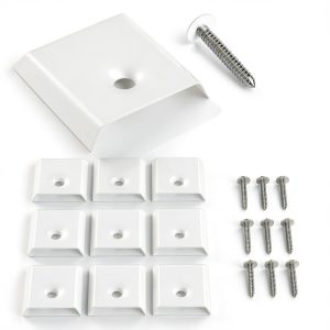 CVILL RV Camper Trailer Extrusion Flat End Cap White Aluminum Vinyl-0